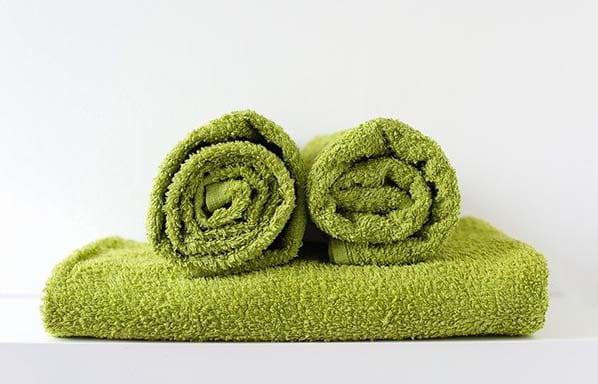 Green towels